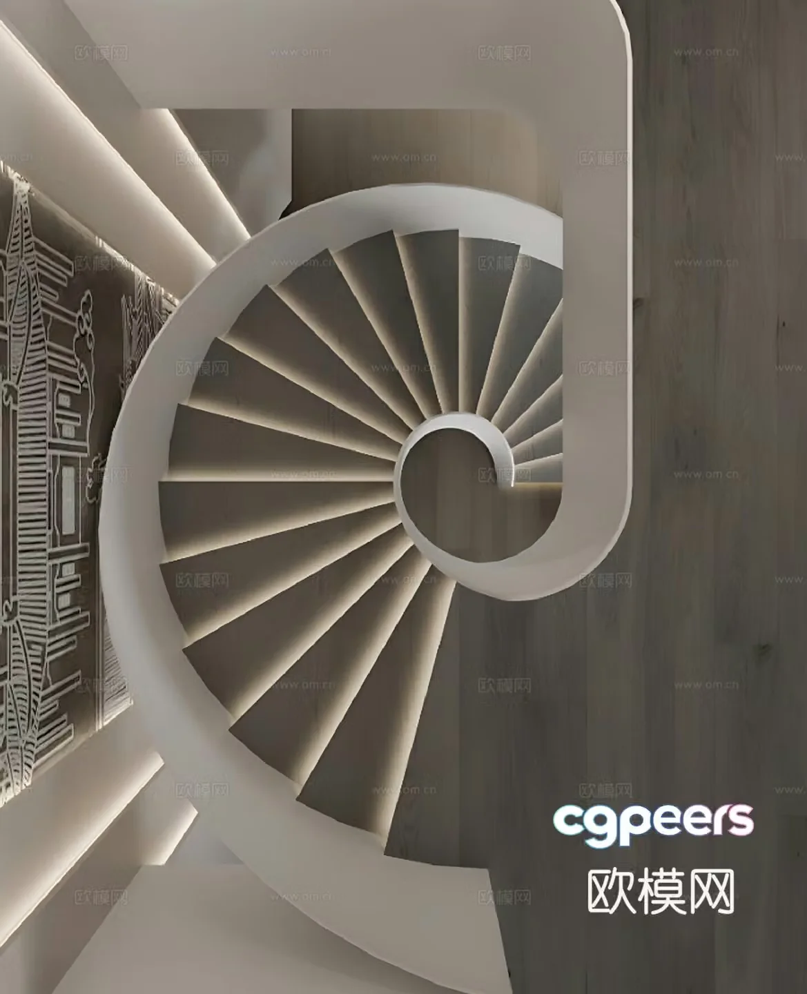 Modern spiral staircase 3d model