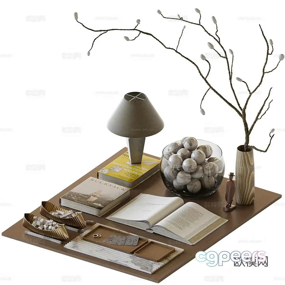 New Chinese style jewelry ornaments Book vase 3d model