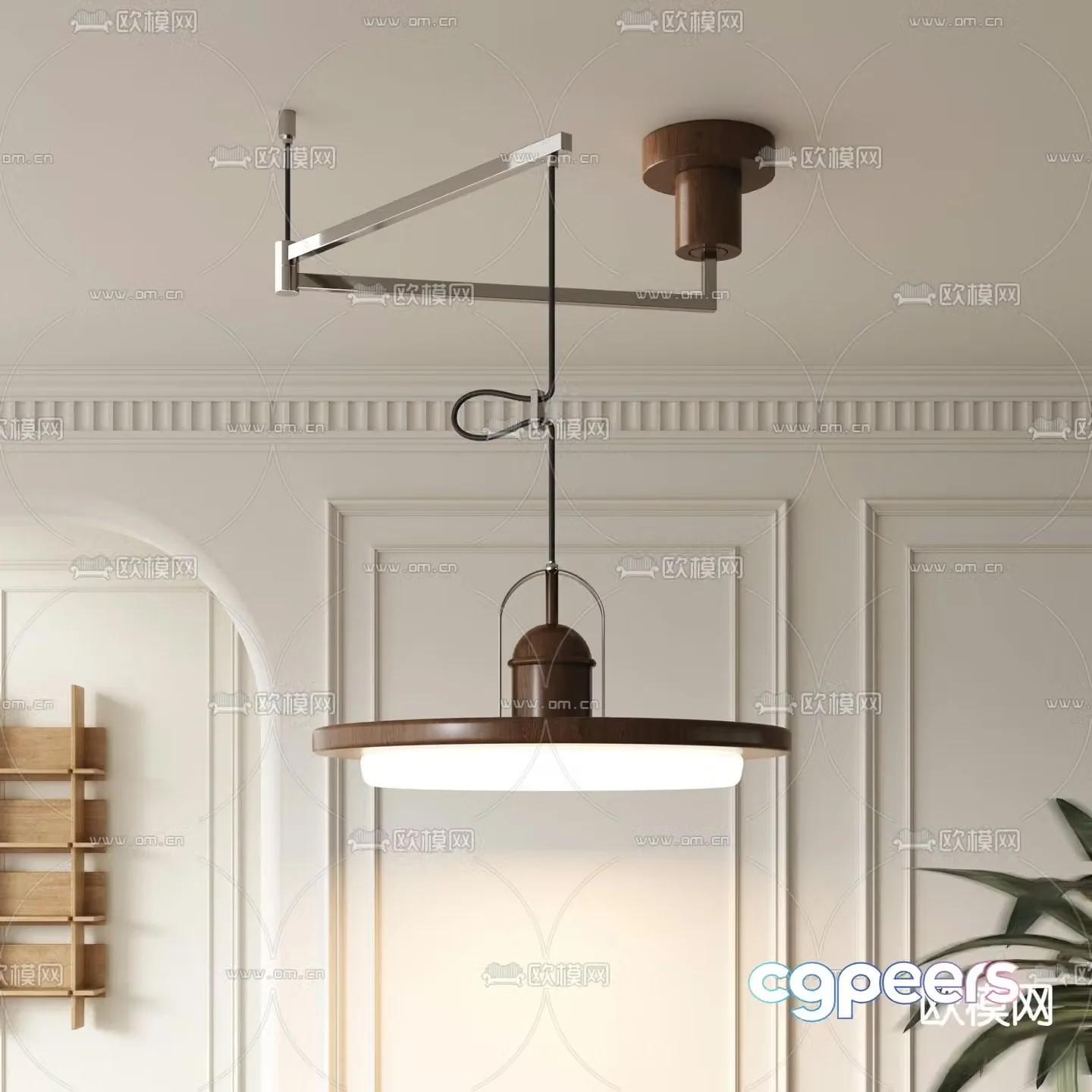 Simple chandelier folding chandelier 3d model