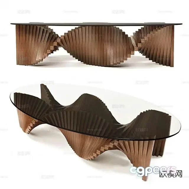 Modern conference table glass conference table 3d model