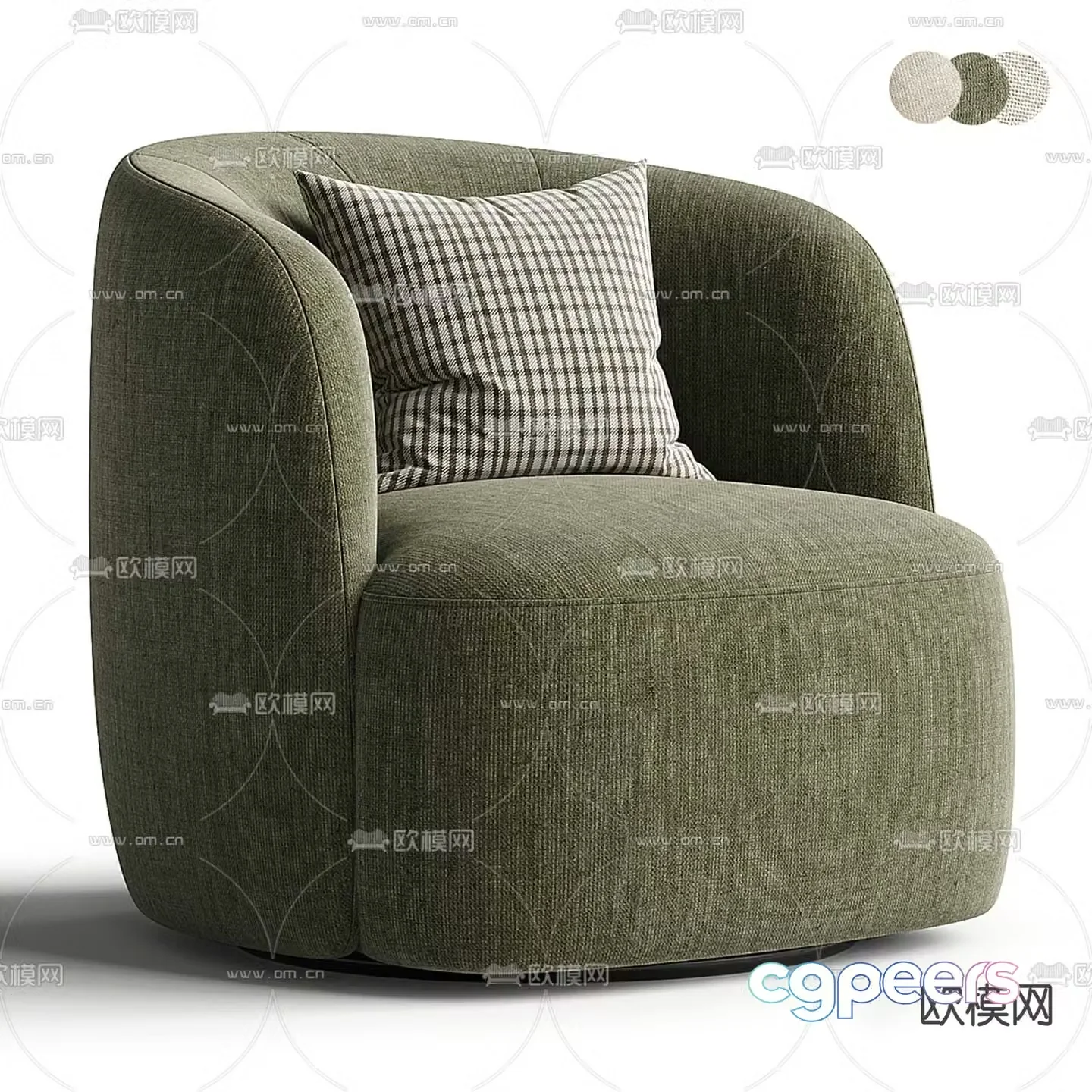 Fabric single sofa 3d model