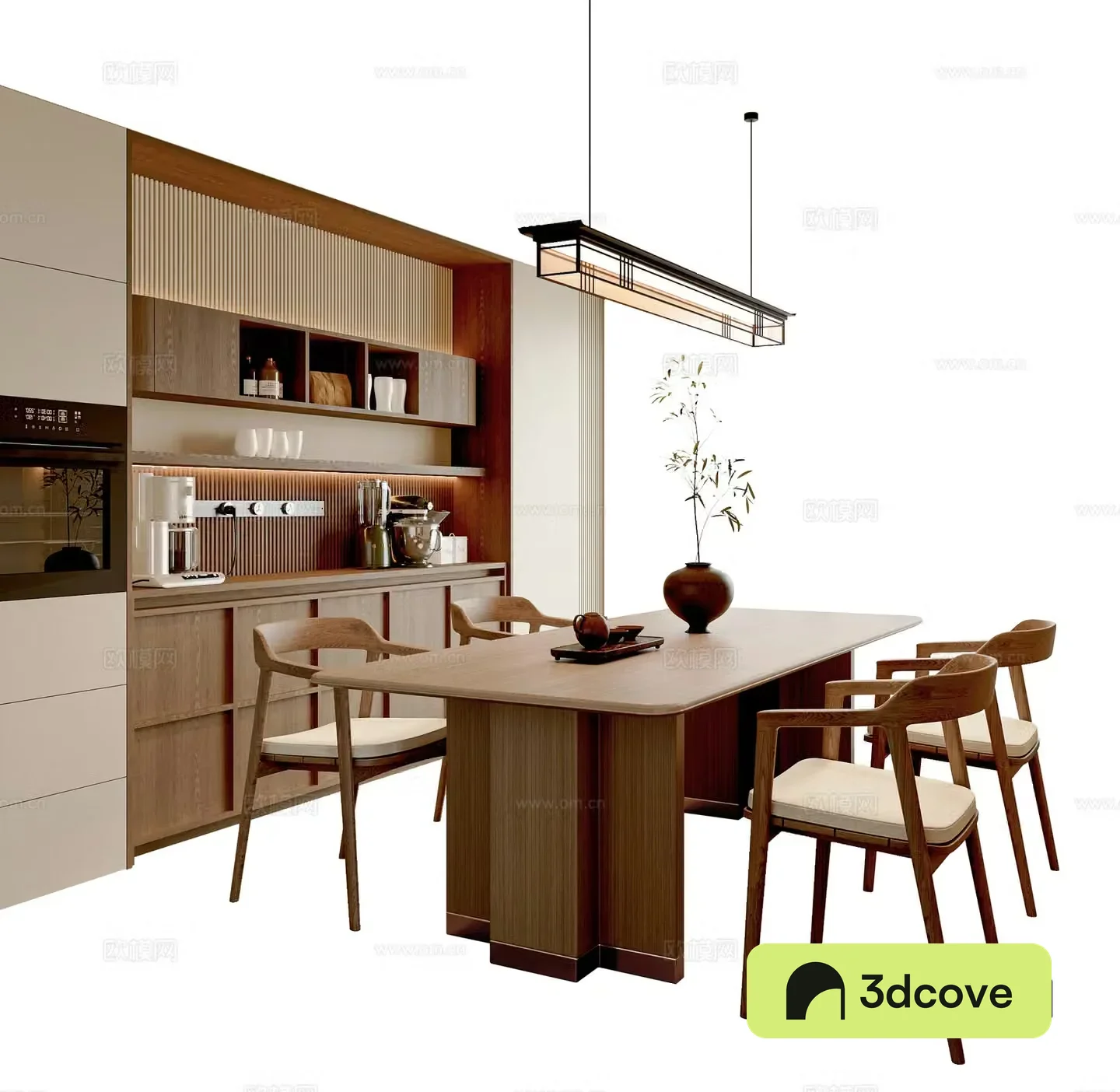 New Chinese style dining table and chair combination dining chair long table chandelier sideboard