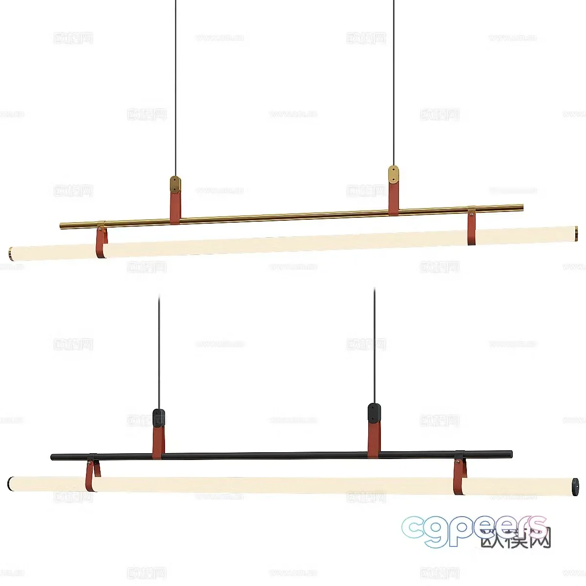 New Chinese long chandelier 3D model