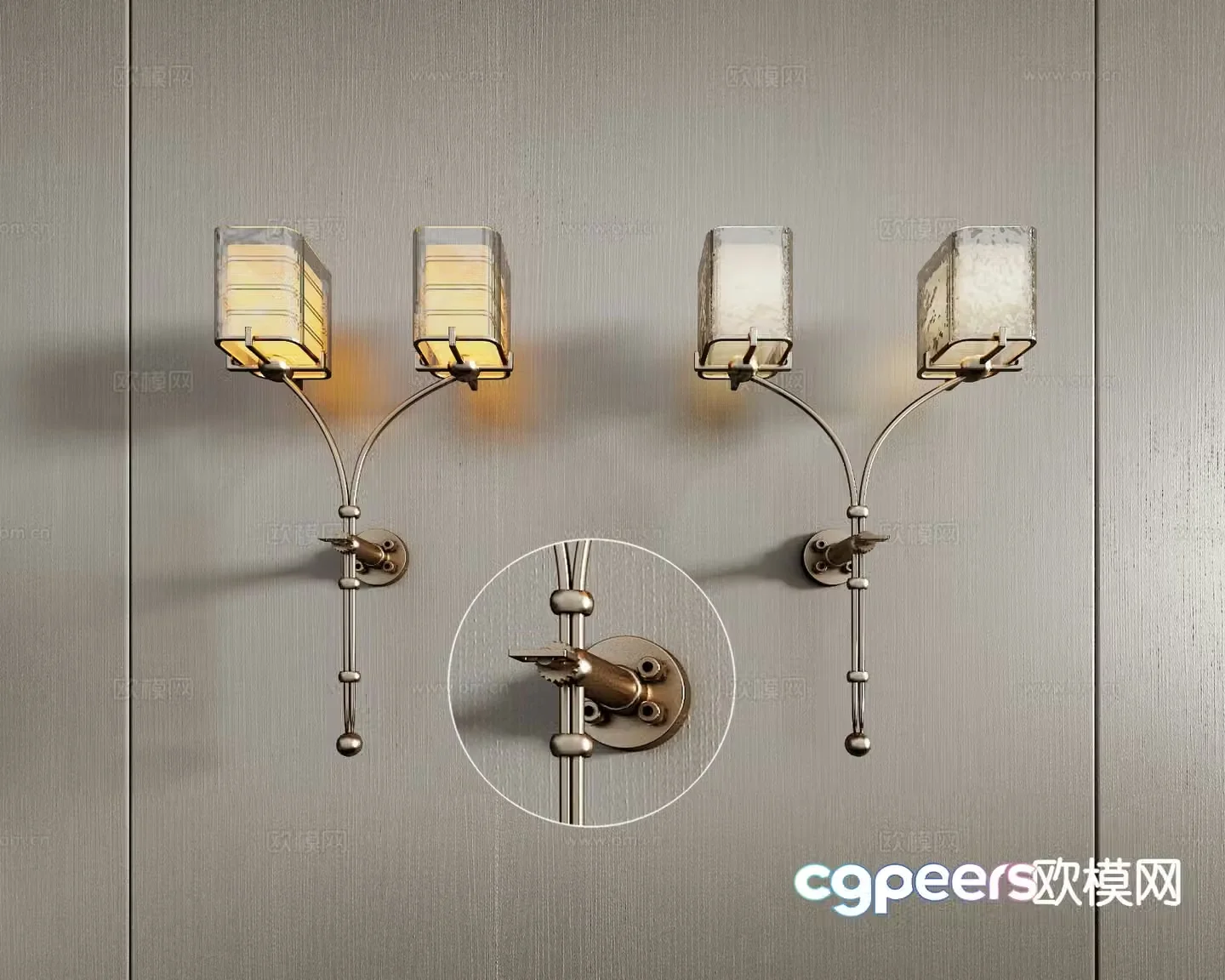 Modern glass wall light 3d model