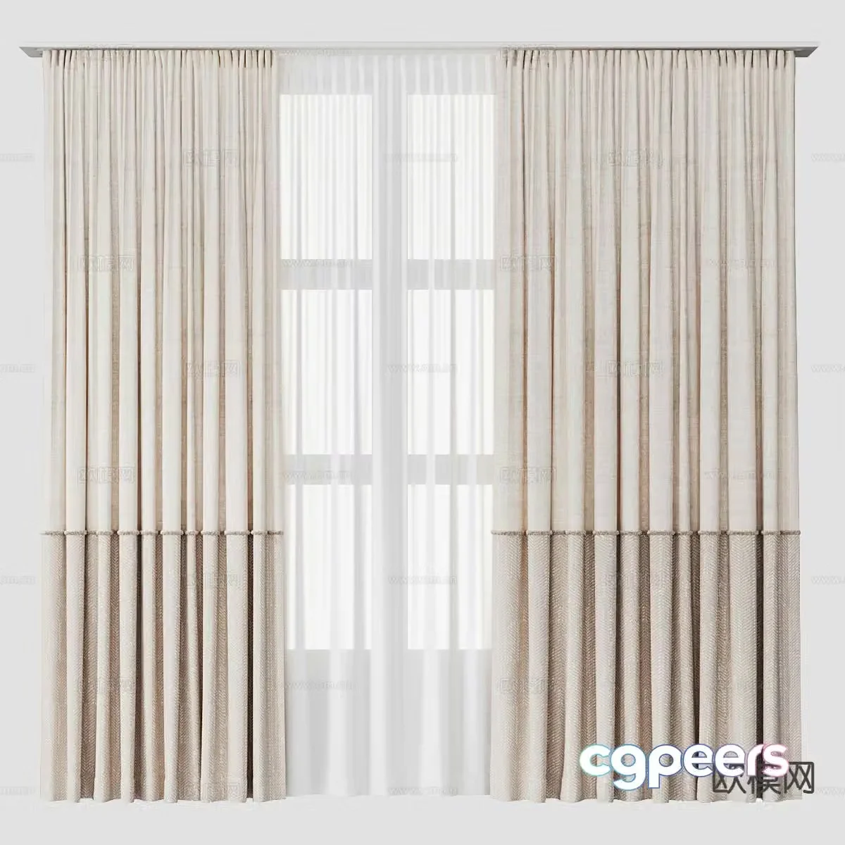 Plain curtains and screens 3d model