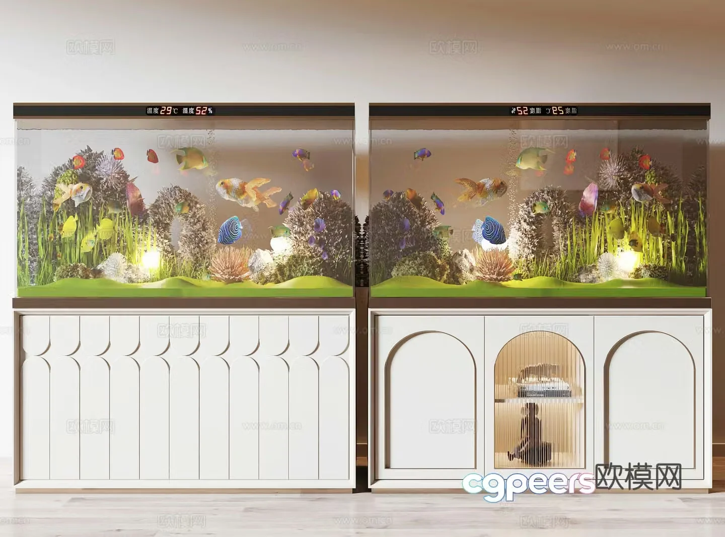 Creamy Fish Tank 3D Model