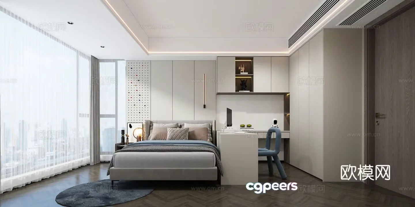 Modern bedroom master bedroom 3d model