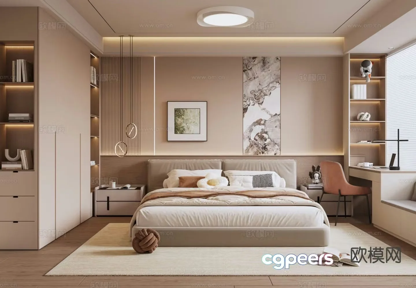Cream style bedroom master bedroom 3d model