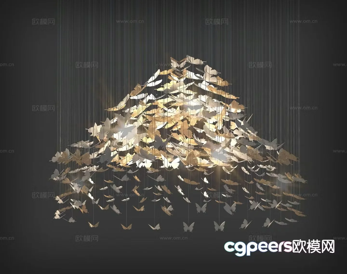Modern decorative lamp butterfly chandelier 3d model
