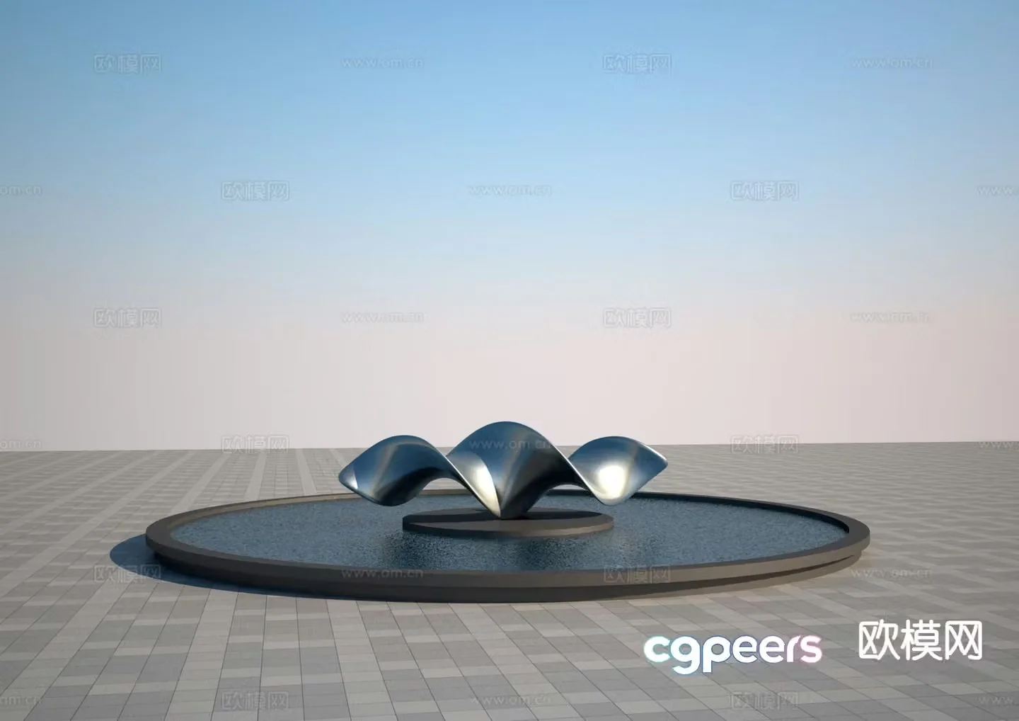Abstract geometric sculpture 3d model