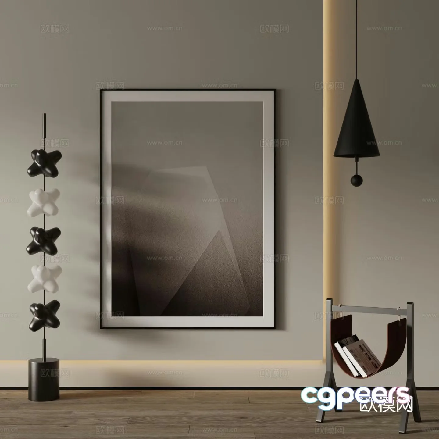 Modern decorative painting Abstract painting 3d model