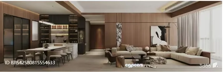 Modern Living Room 3D Model – 13942 – VRAY Render