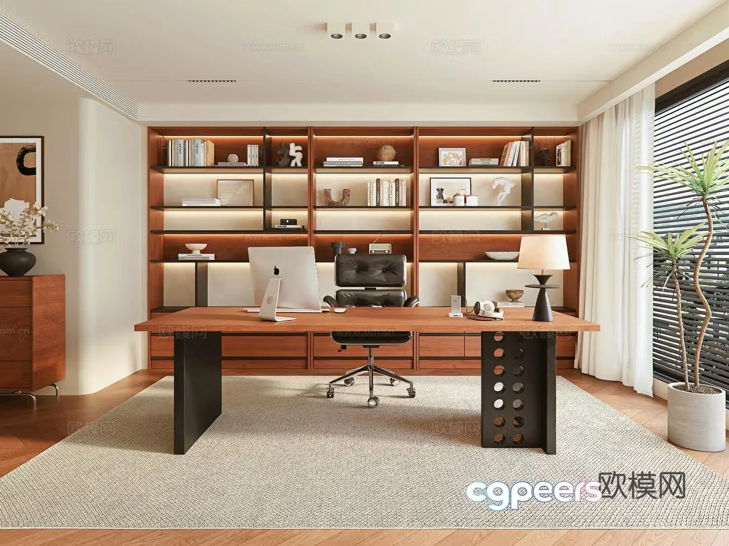 Middle-aged study room 3D model