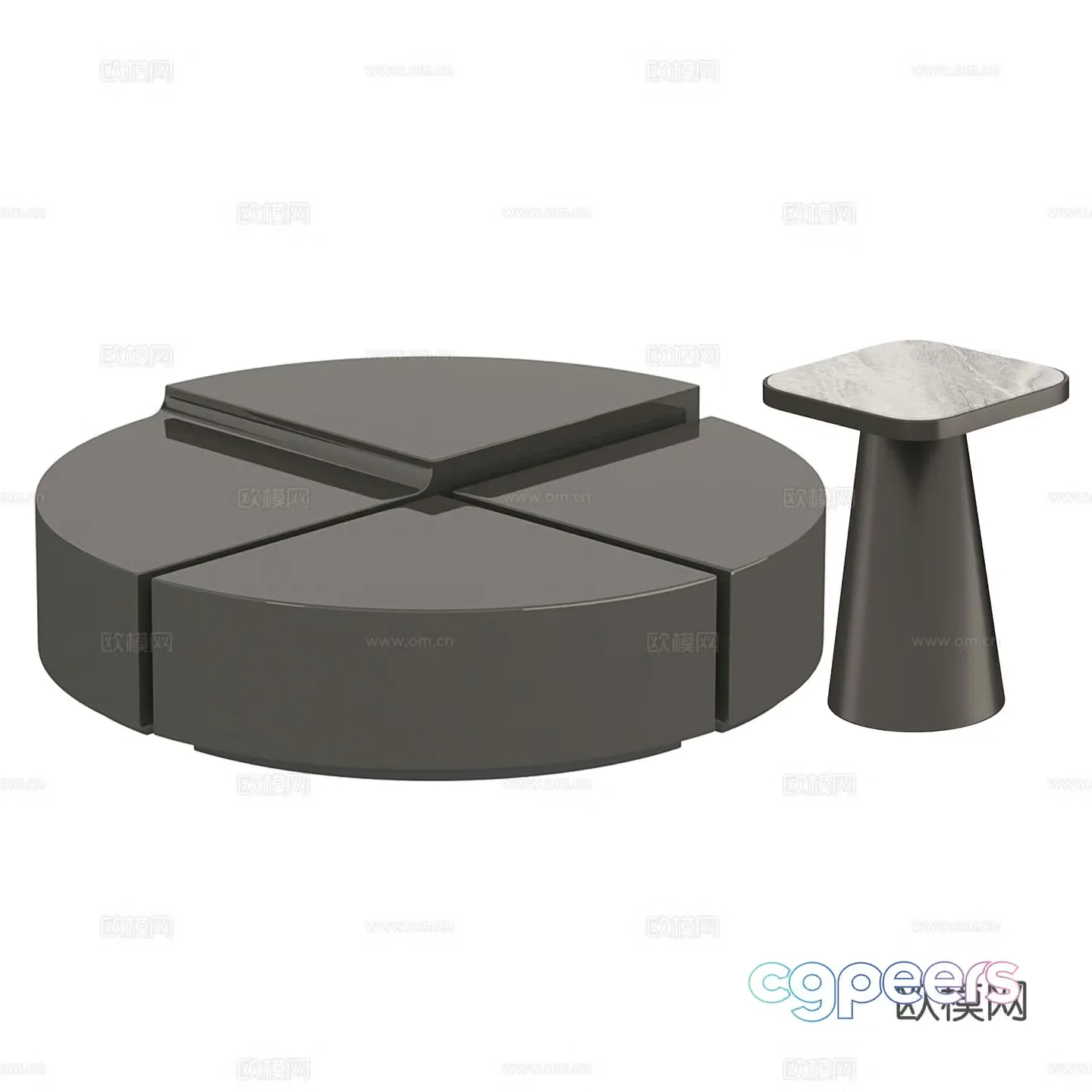 Modern coffee table combination 3D model