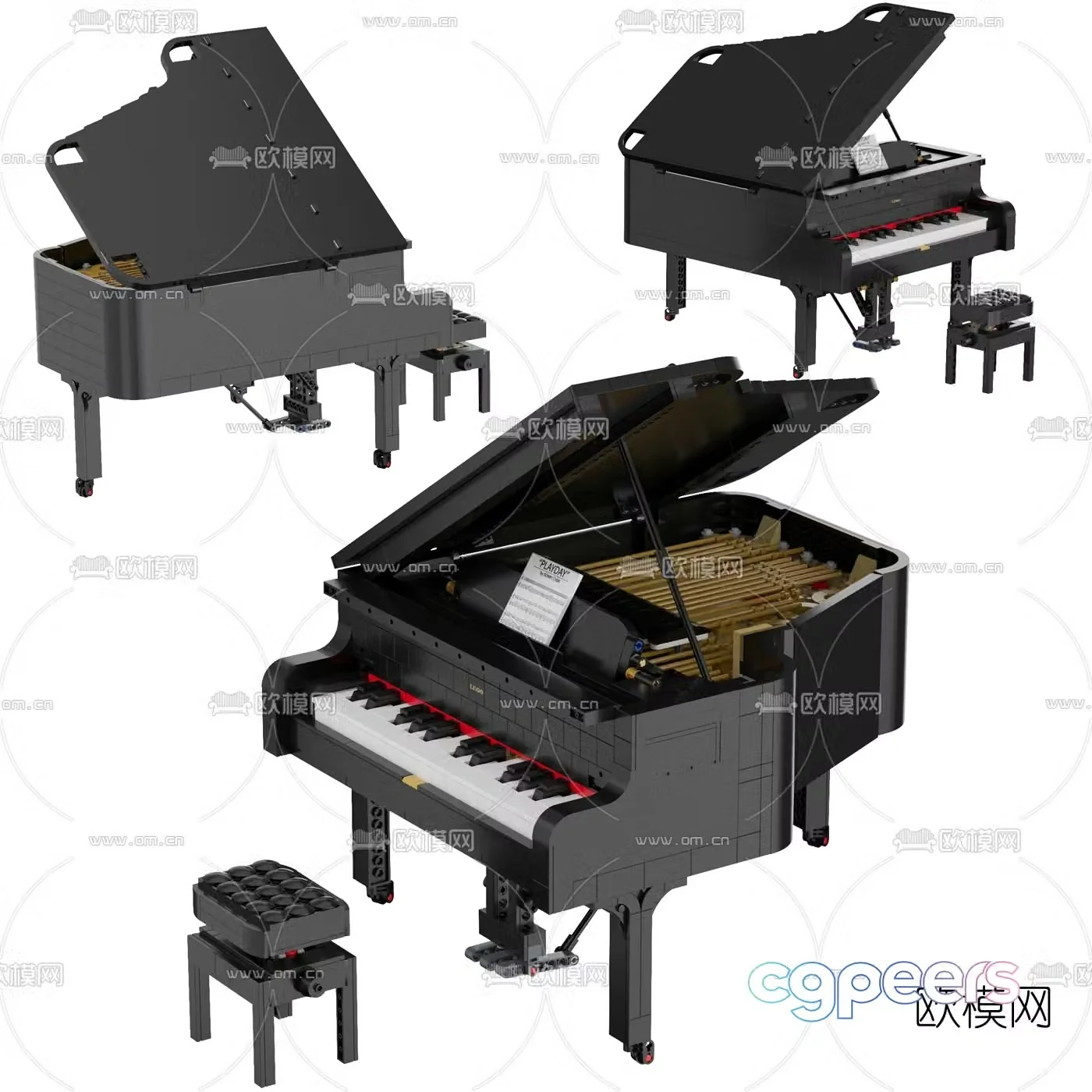 Modern piano toy 3d model