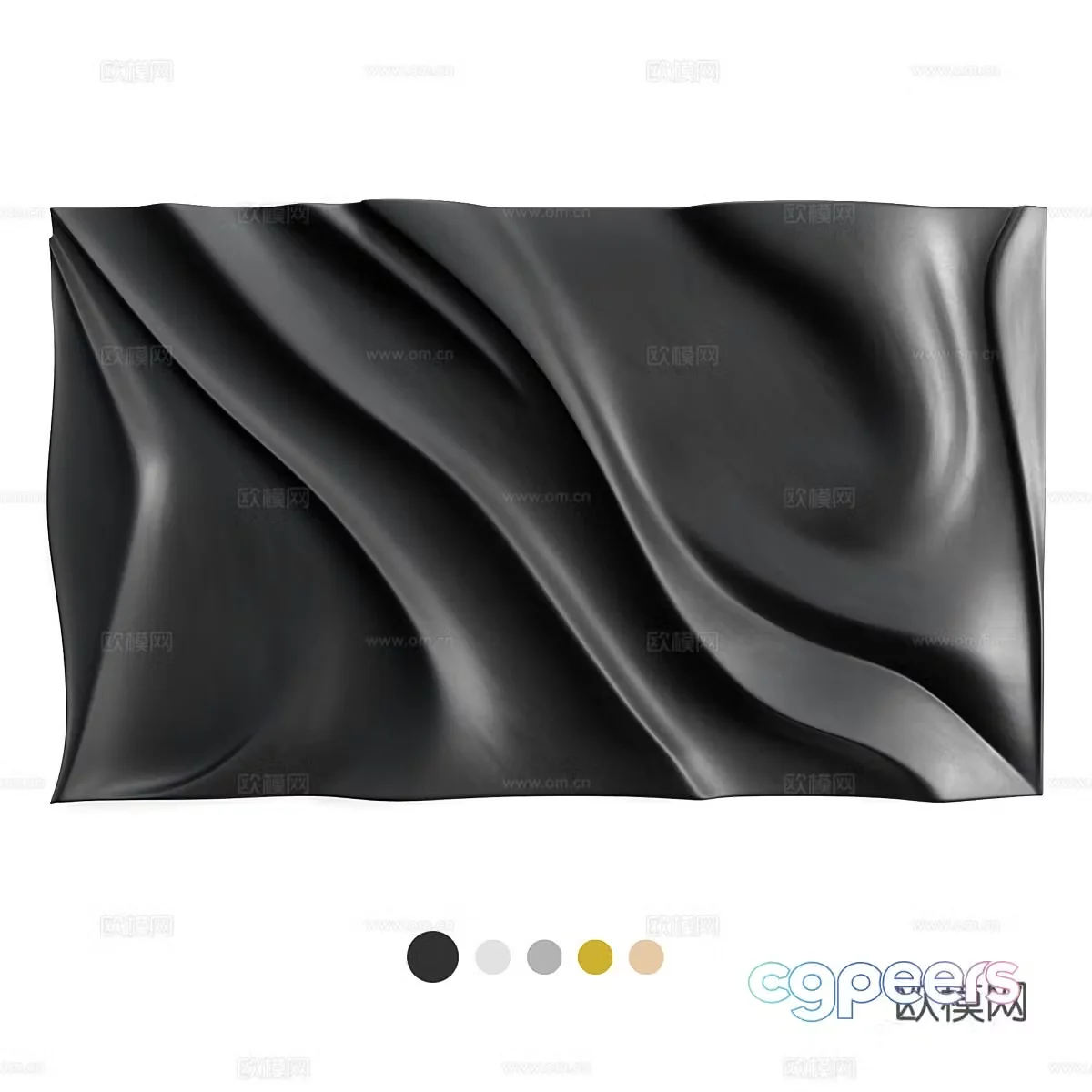 Modern Italian light luxury wavy board pendant 3D model