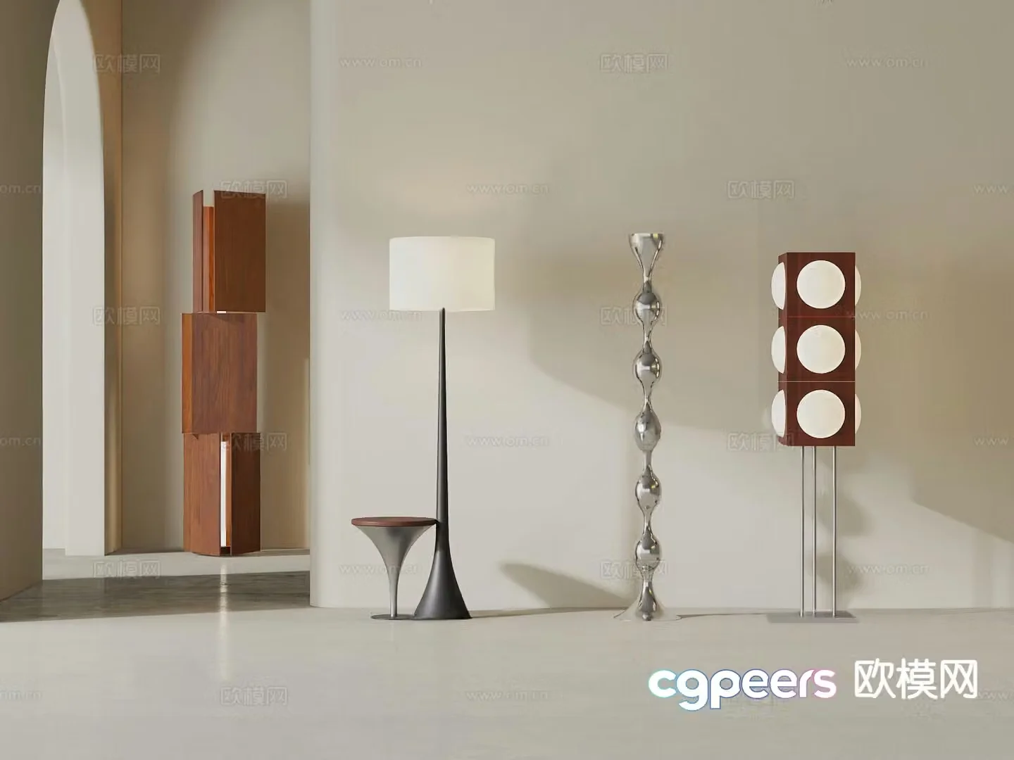Middle-aged floor lamp 3d model