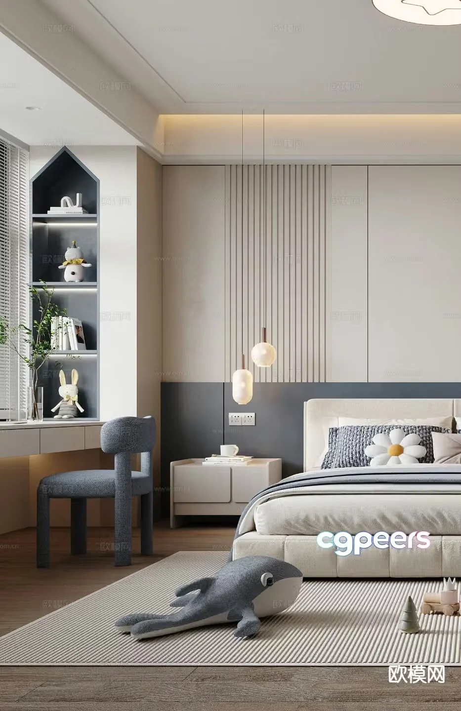 Modern boy’s room kid’s room children’s room 3d model