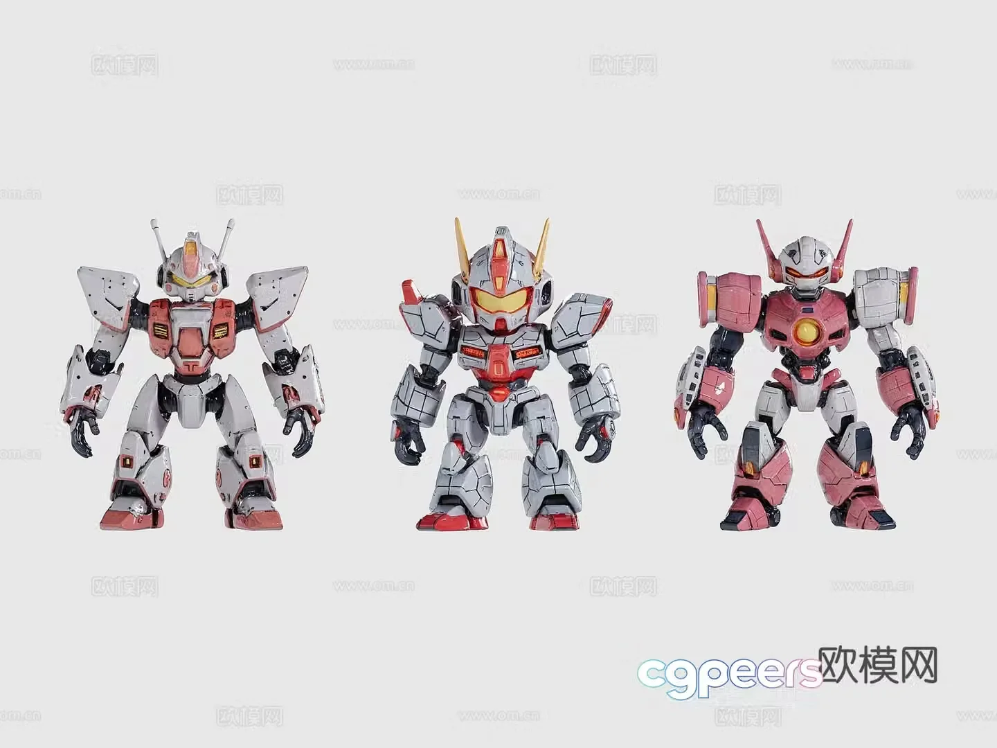 Mecha transforming robot figure 3d model