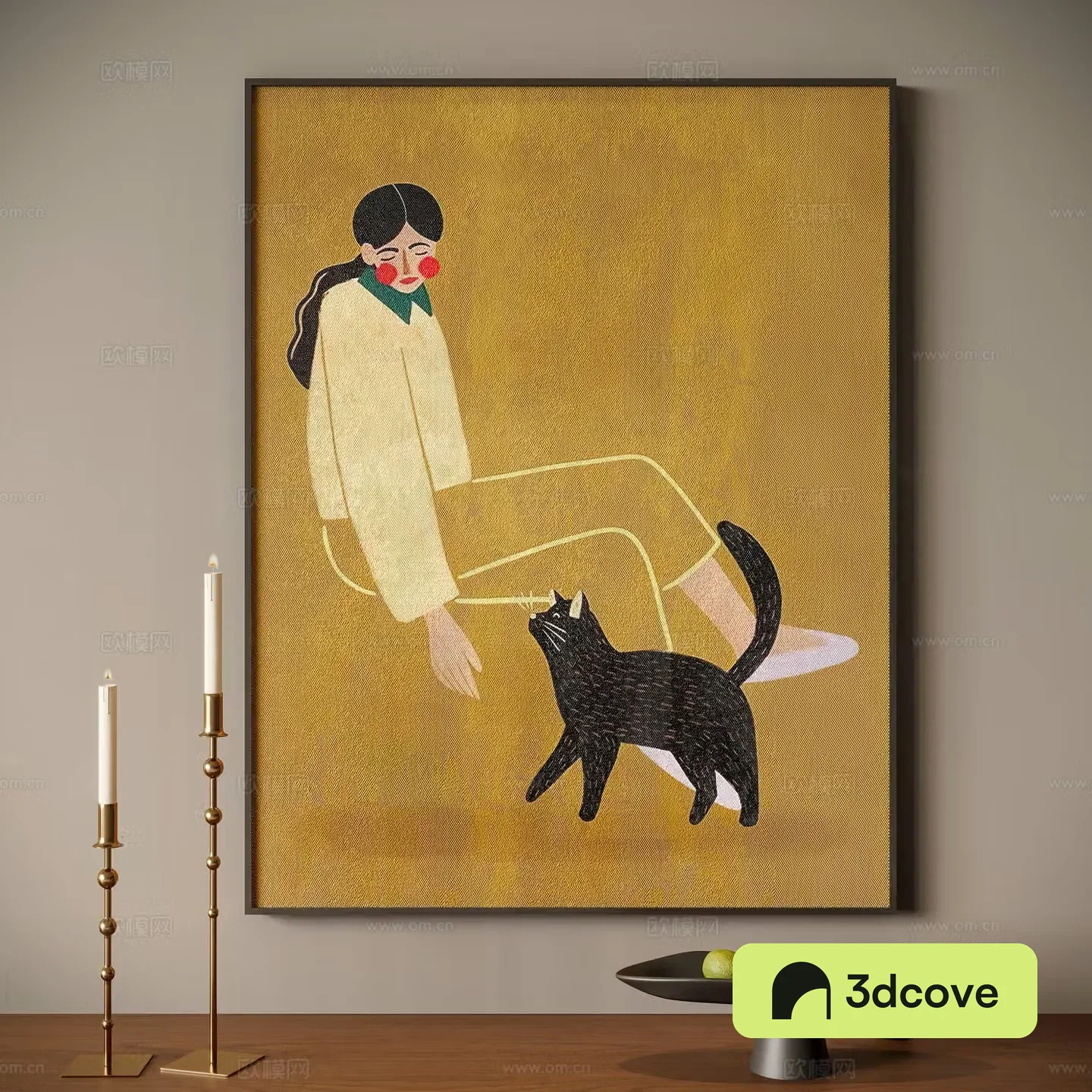 Modern minimalist figure hanging painting