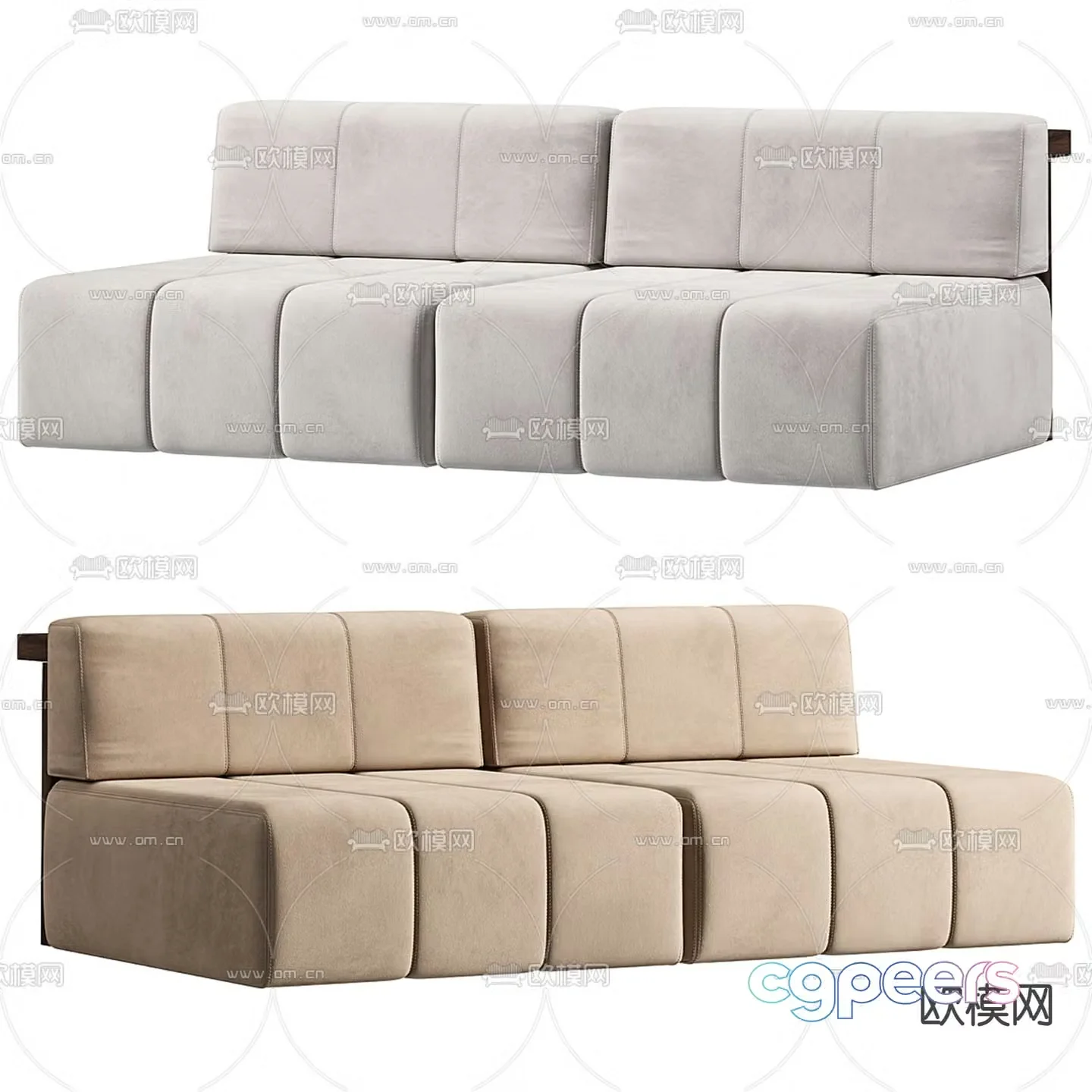 Nature loveseat upholstered sofa 3d model