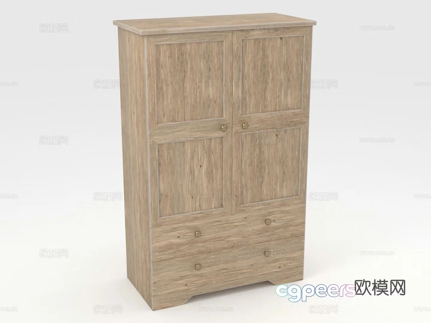 Cabinet Wooden Cabinet Storage Cabinet Wardrobe Chest of Drawer 3D Model