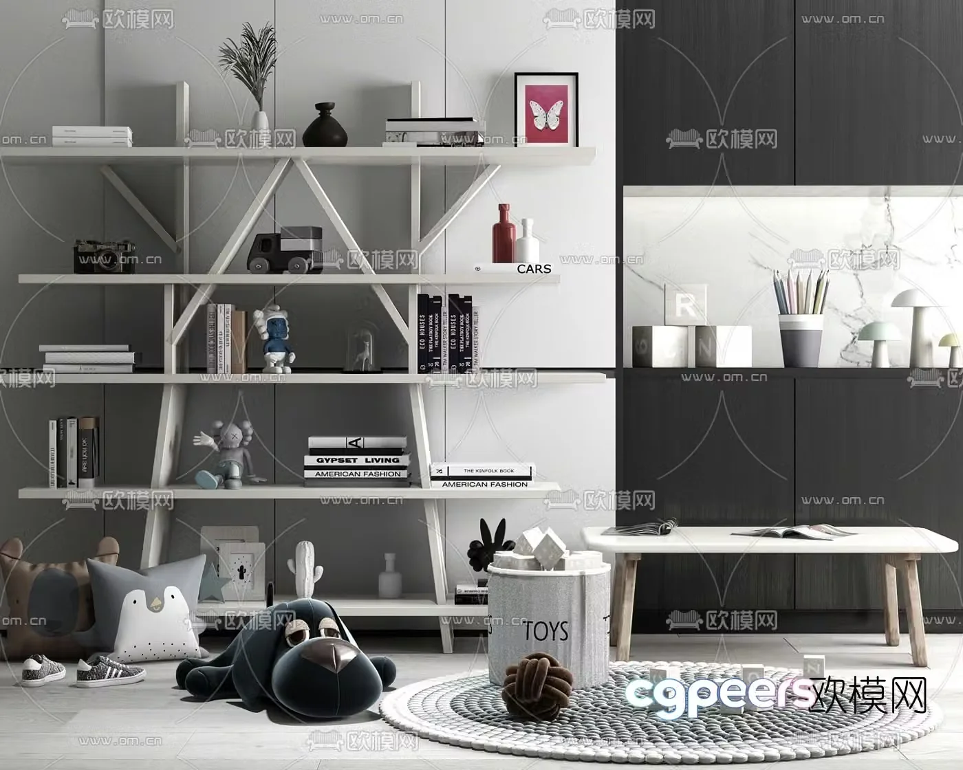 Modern children’s decorative cabinet toys 3d model