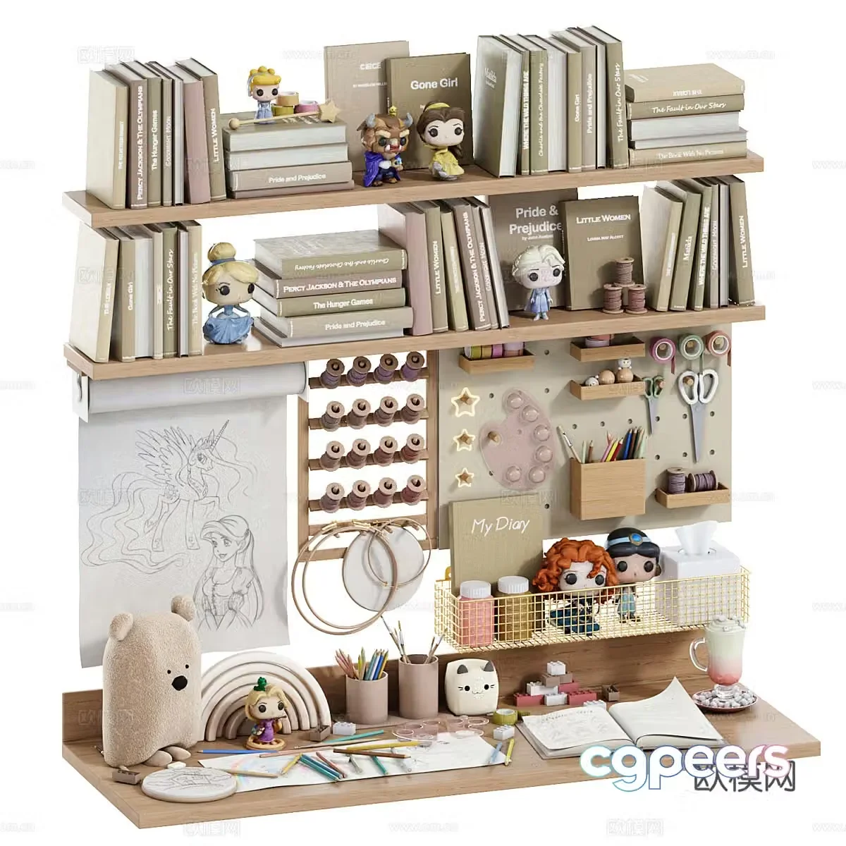 Toys walls and desk decoration 3d model