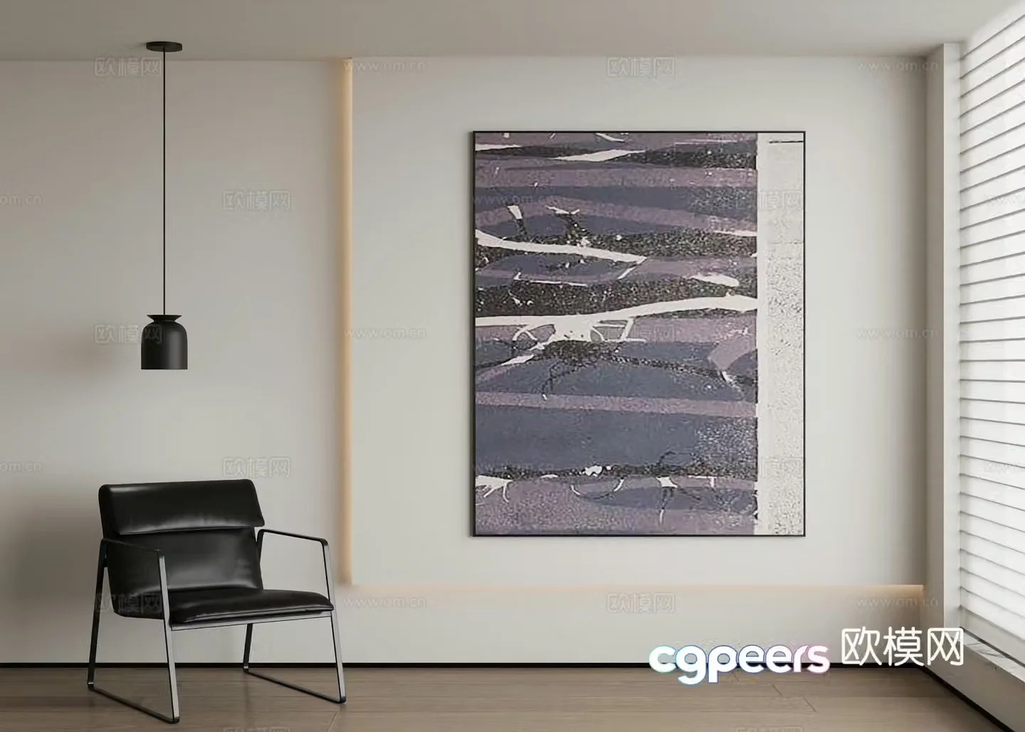 Modern decorative painting abstract painting 3d model