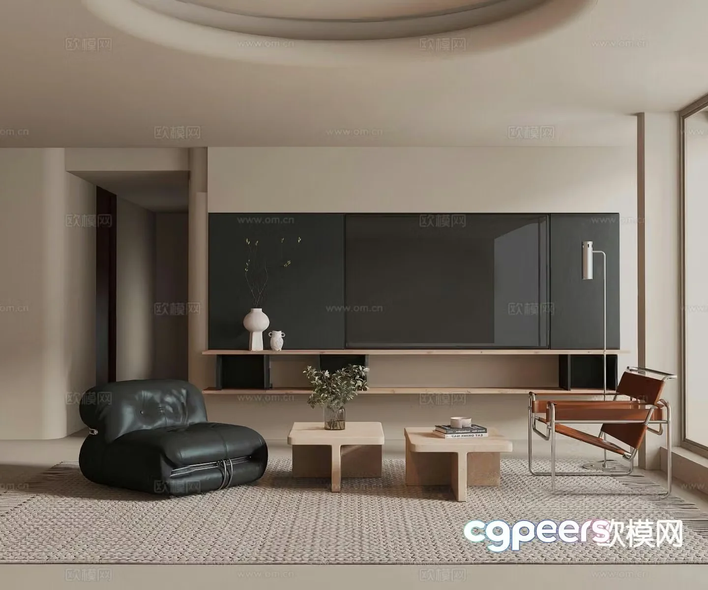 Wabi-sabi living room 3d model