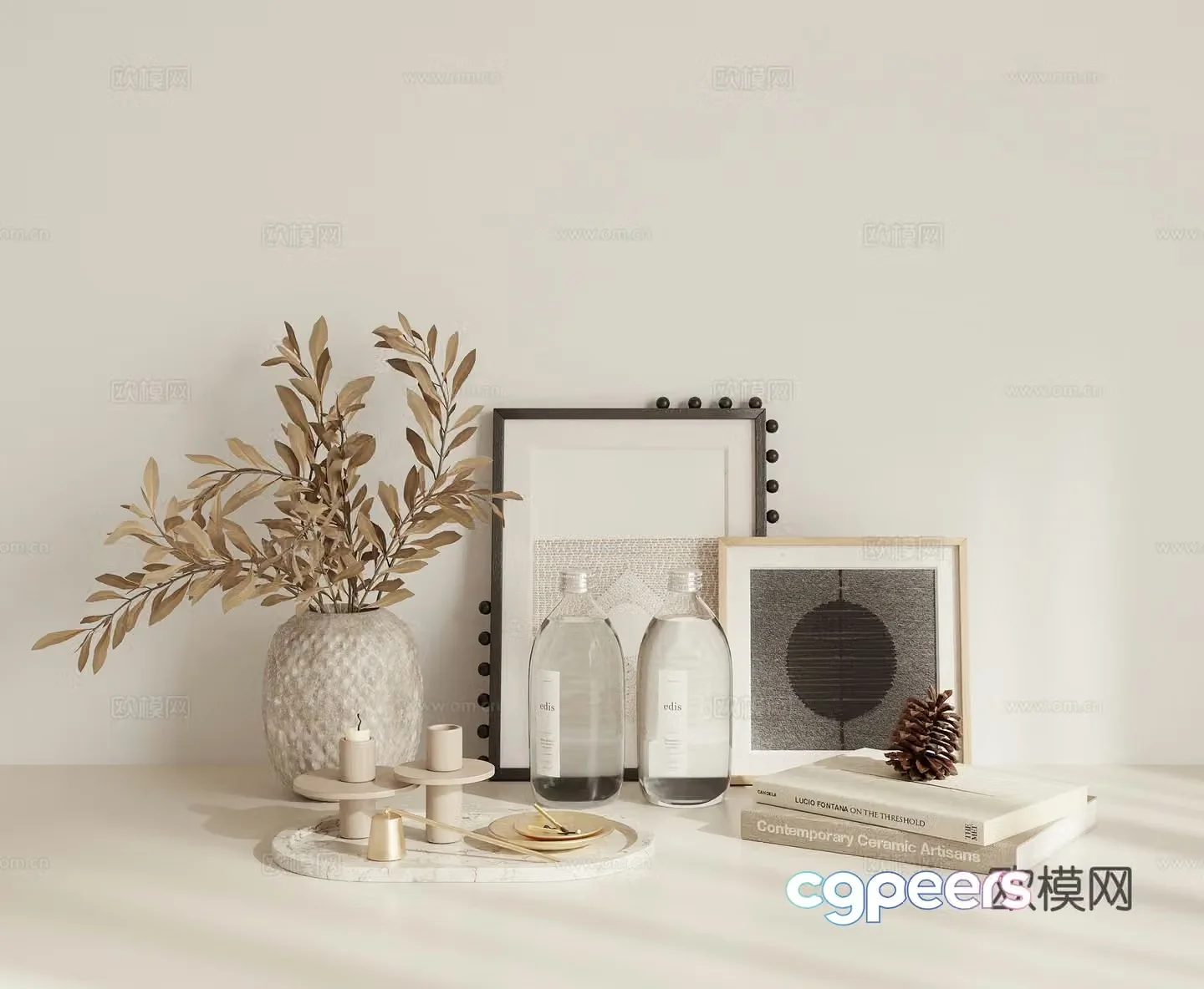 Combination ornaments potted vase 3D model