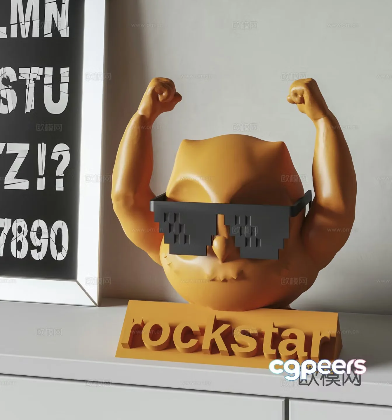 Modern rock trendy toy 3d model