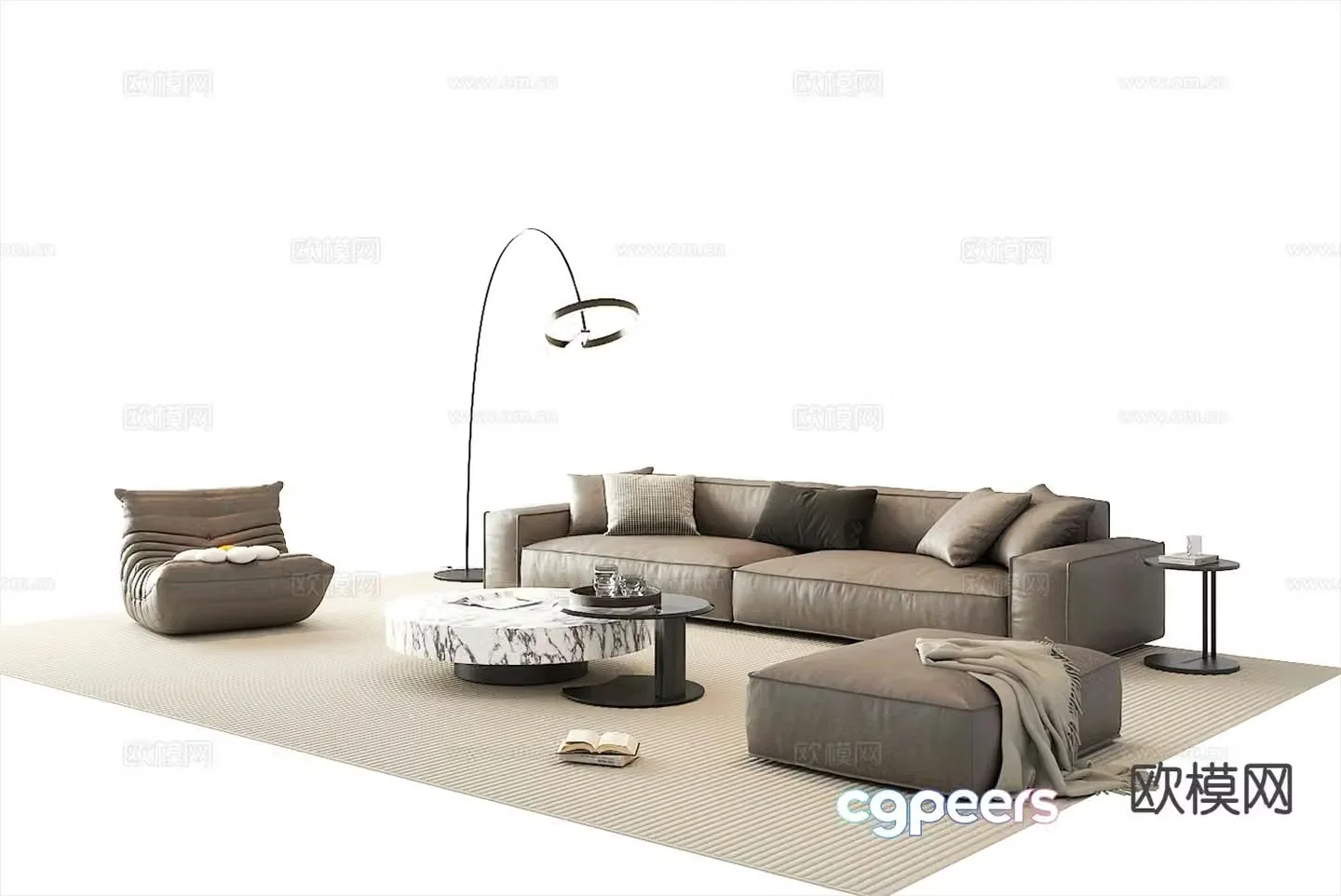 Modern sectional sofa 3d model