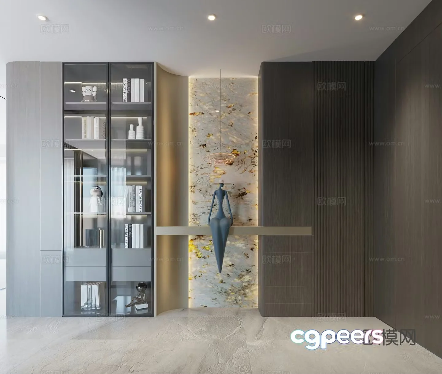 Modern light luxury entrance entrance 3D model