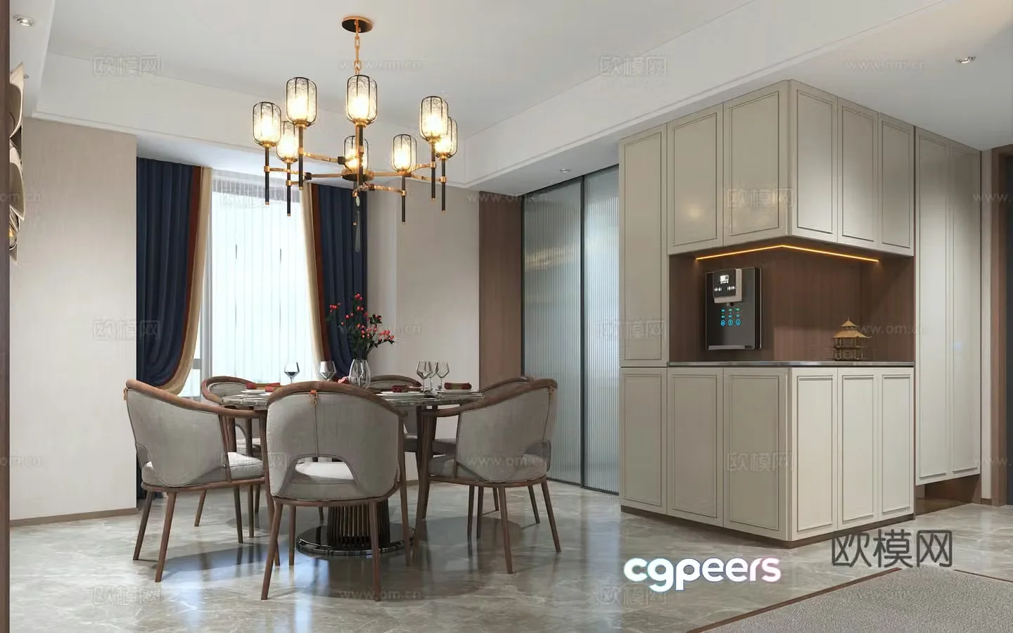 New Chinese restaurant 3d model
