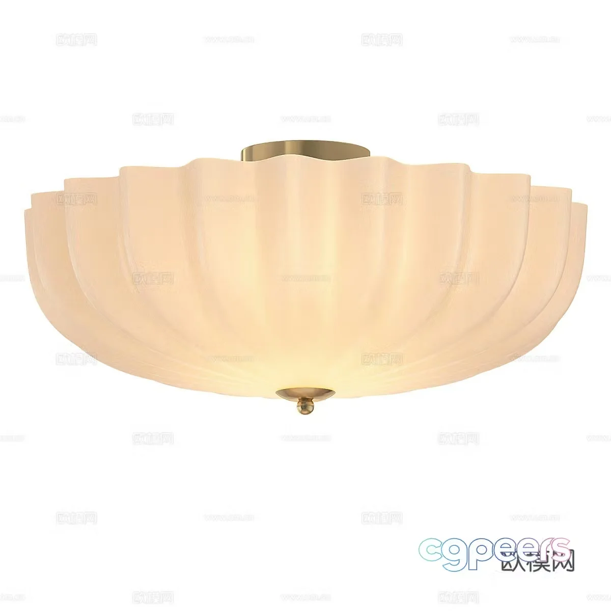 Modern light luxury glass ceiling light 3d model