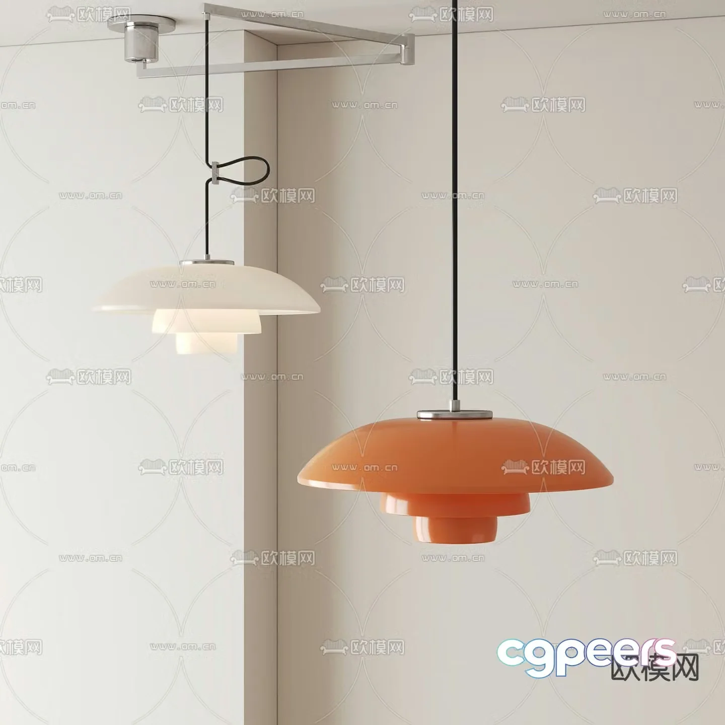 French restaurant chandelier 3d model