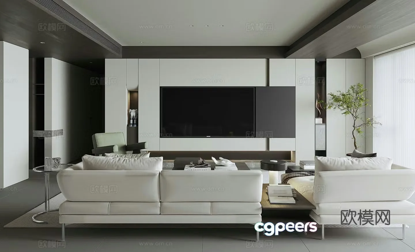 Modern home living room 3d model