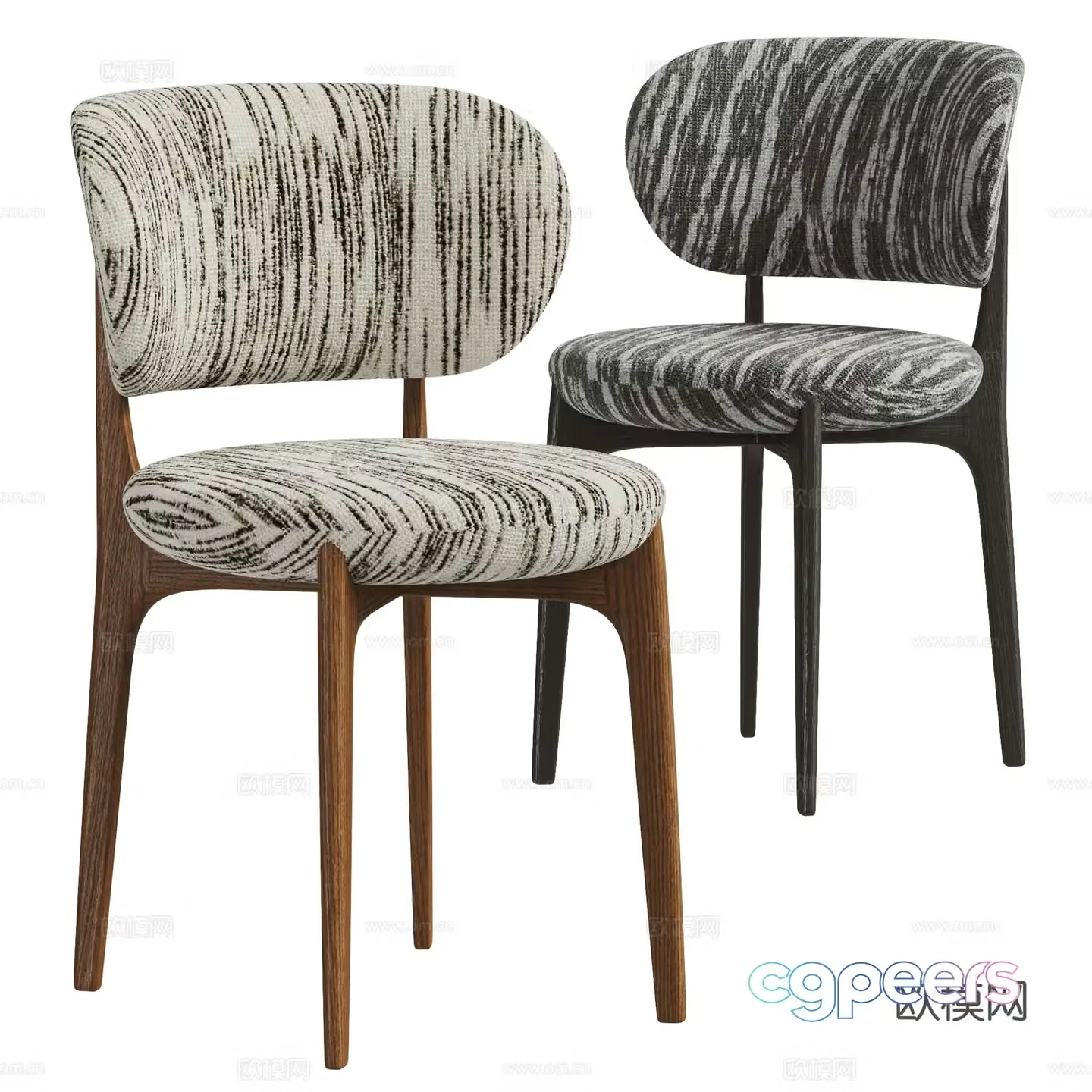 Medium style single chair combination 3D model