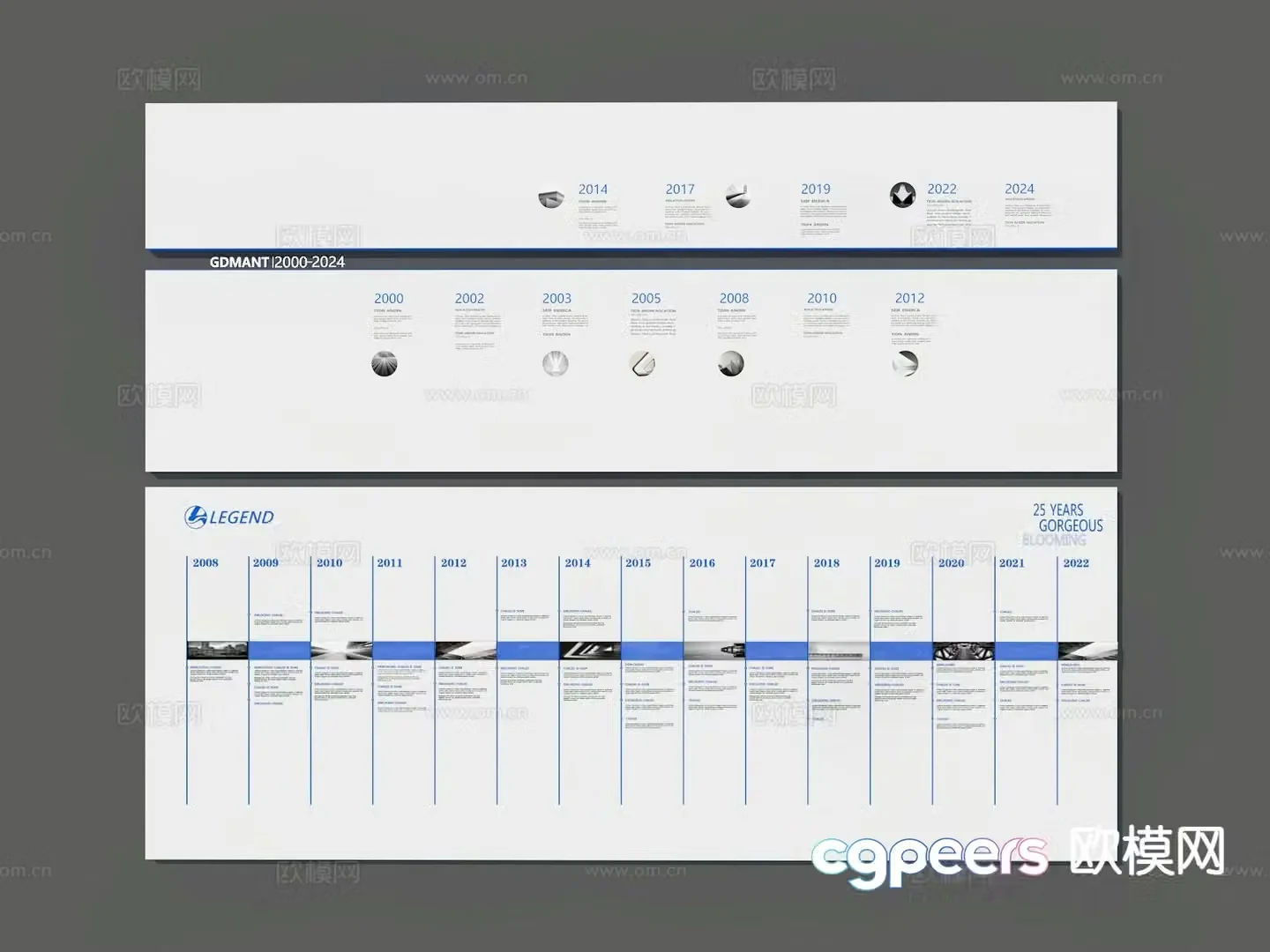 Corporate culture wall 3D model