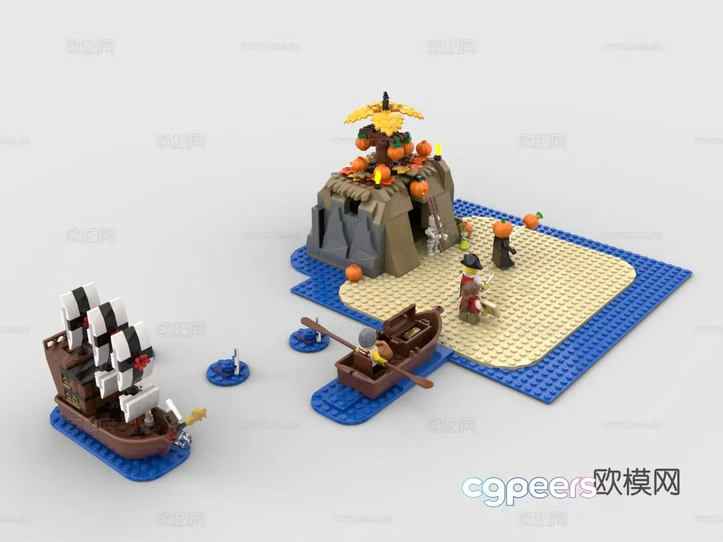 LEGO LEGO toys building blocks island pirate sailing ship building blocks toy 3d model