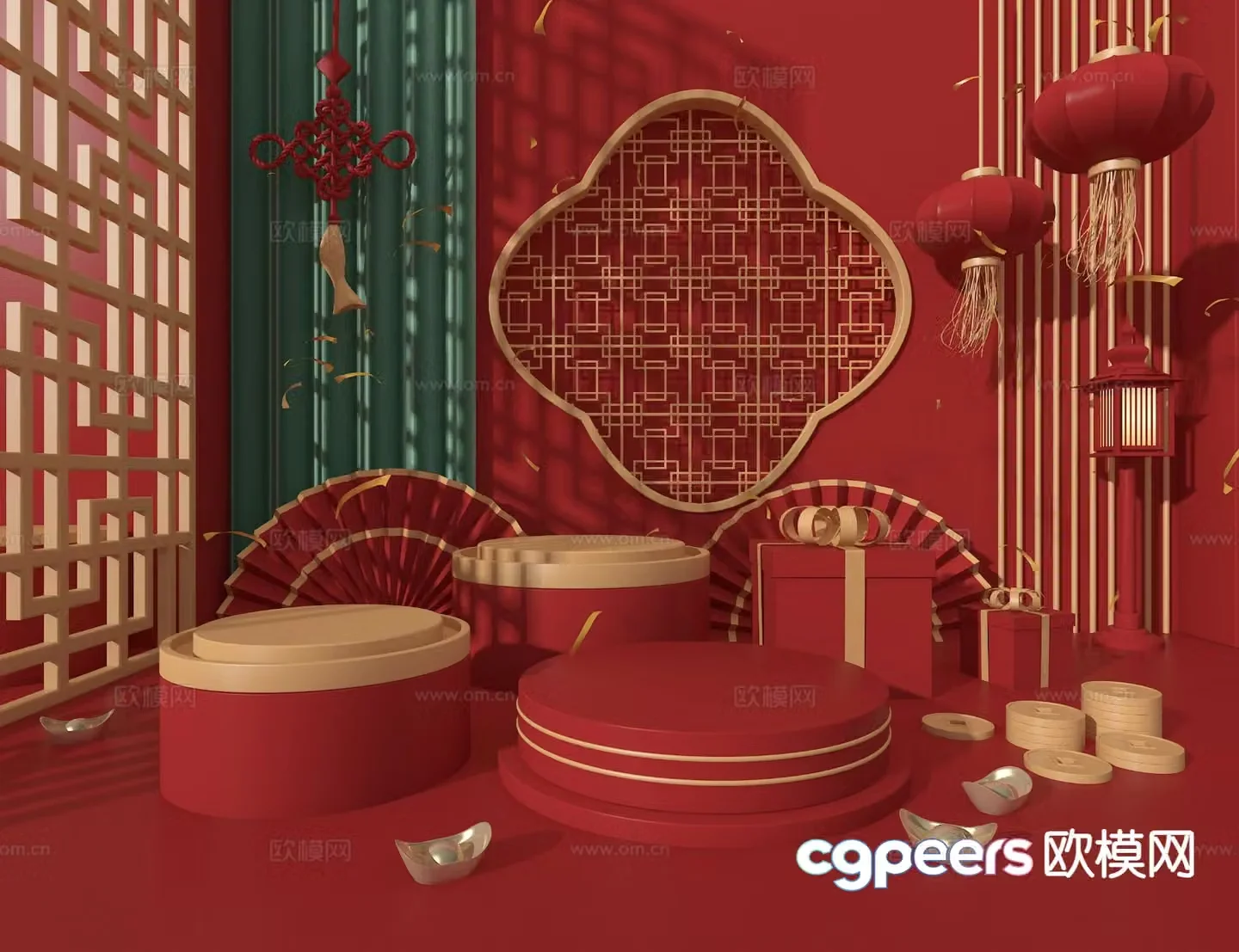 New Year e-commerce presentation 3D model