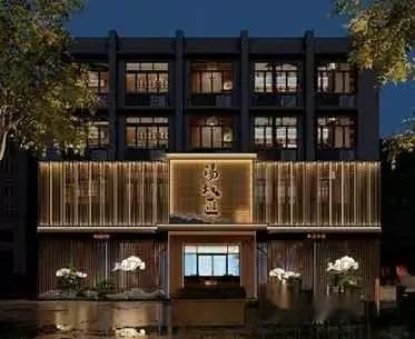 A Large Building At Night 3D Model – 1384 – VRAY Render