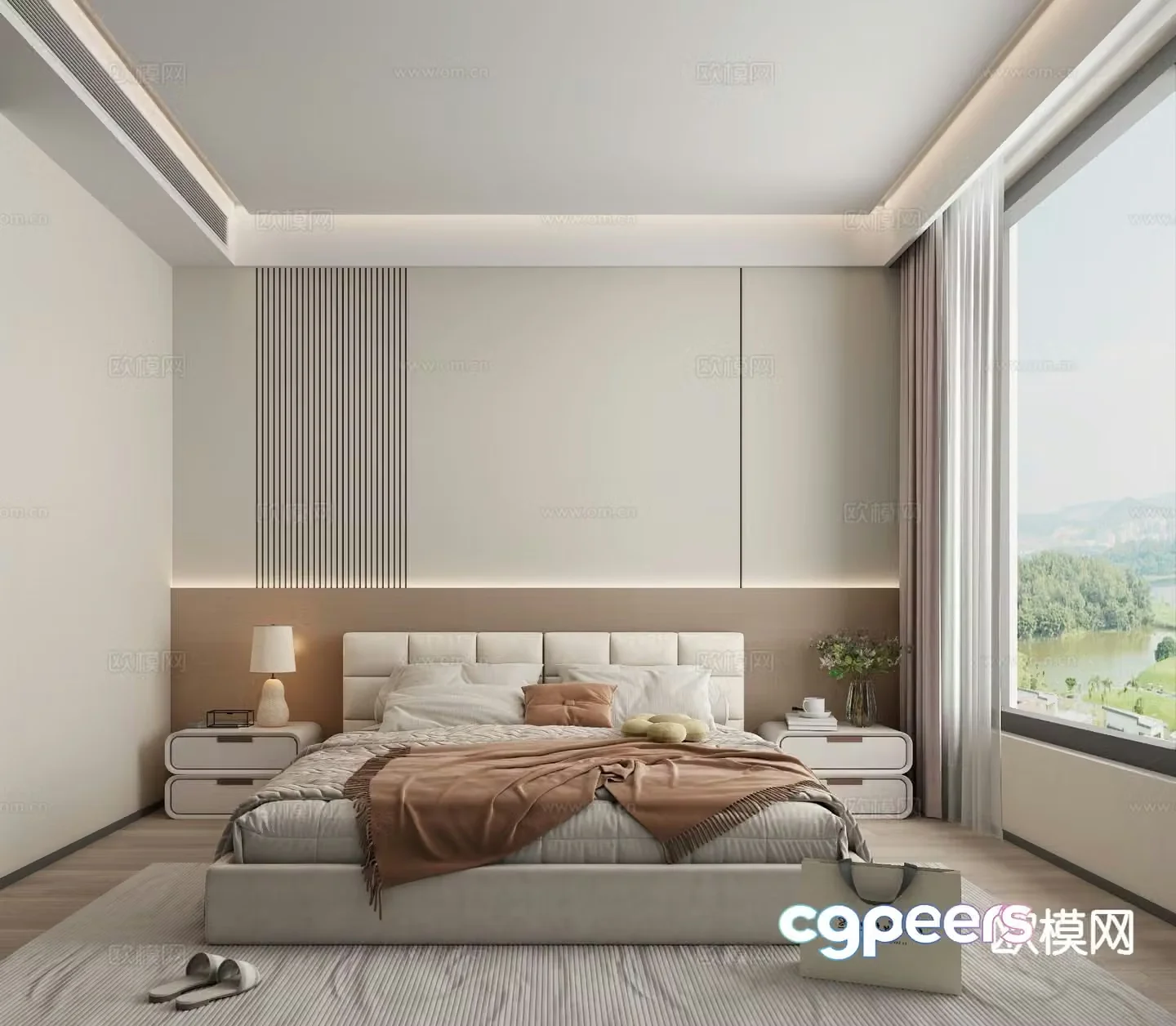 Cream style bedroom master bedroom 3d model