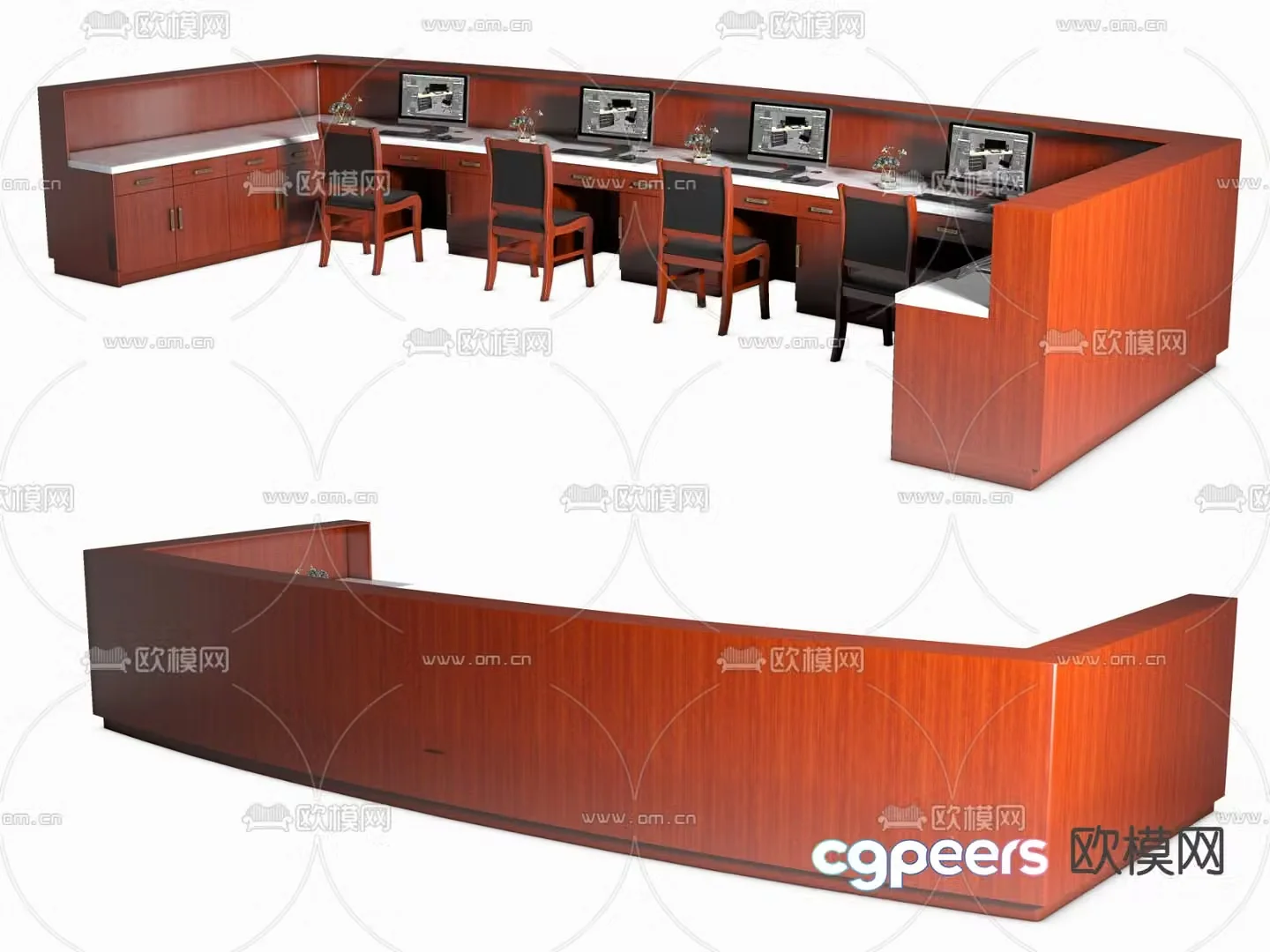 New Chinese bar reception desk 3D model