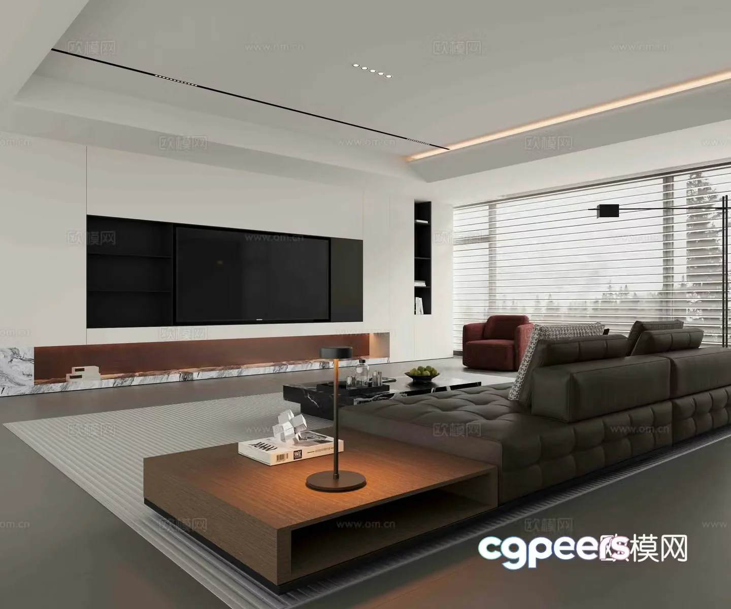Modern Italian home living room 3d model