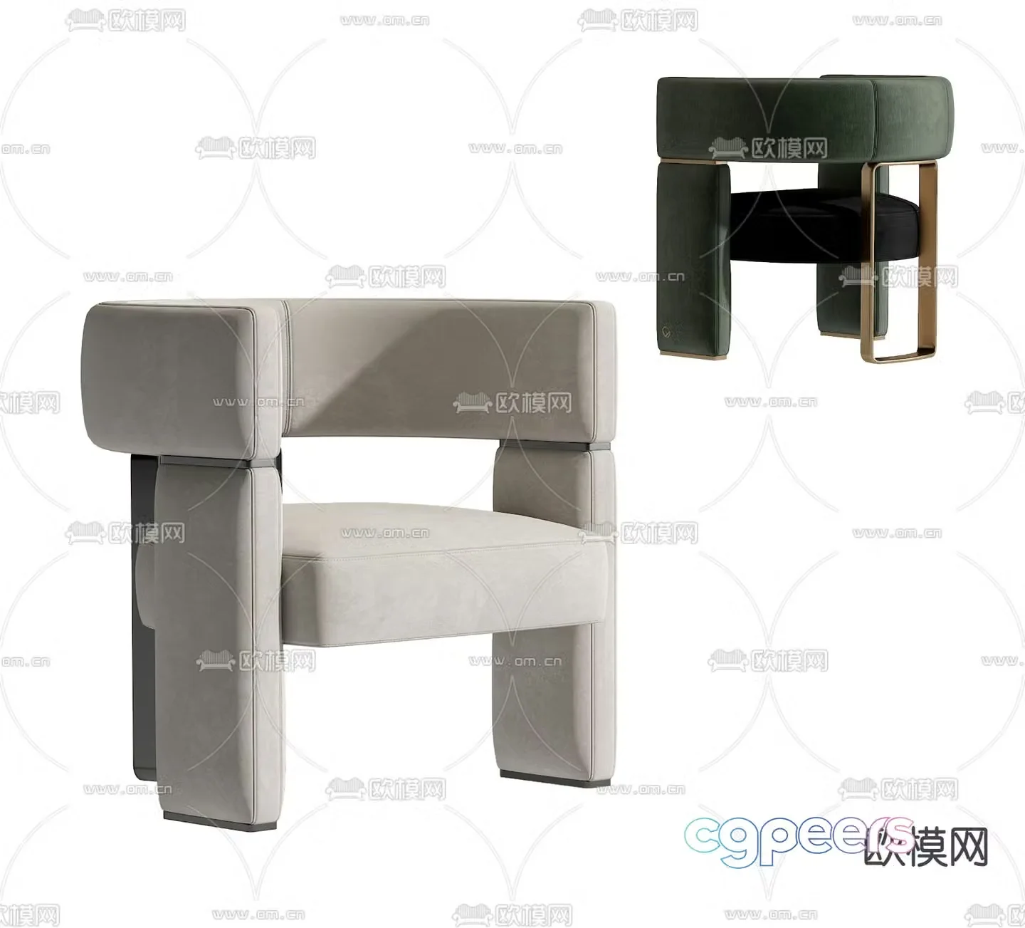 Modern single chair dining chair chair 3d model