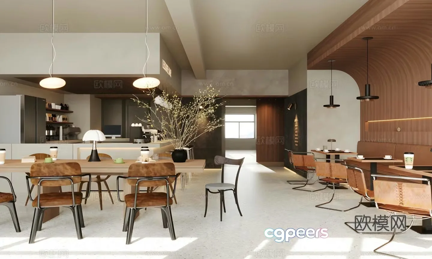 Modern Wasabi Western Restaurant Cafe Milk Tea Shop Tea House Dining Table and Chair Combination Card Area Negotiation Area 3D Model