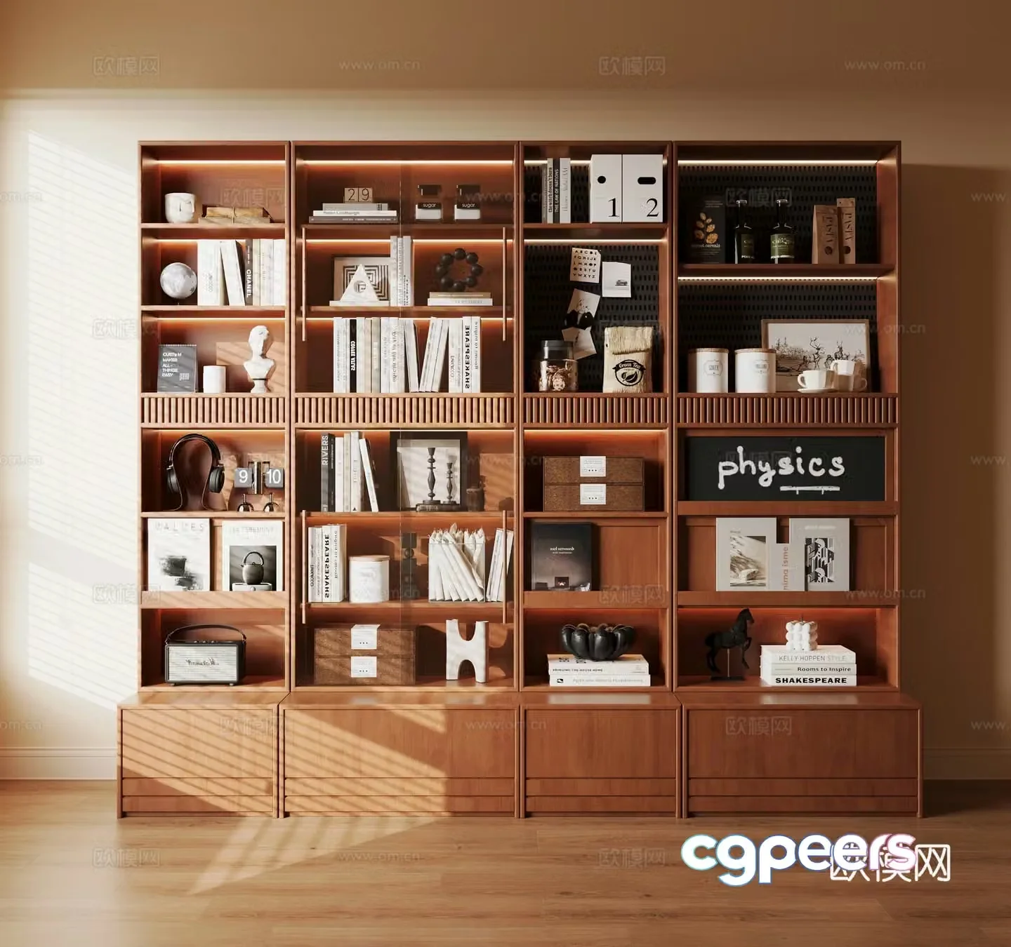 Medieval style bookcase 3D model