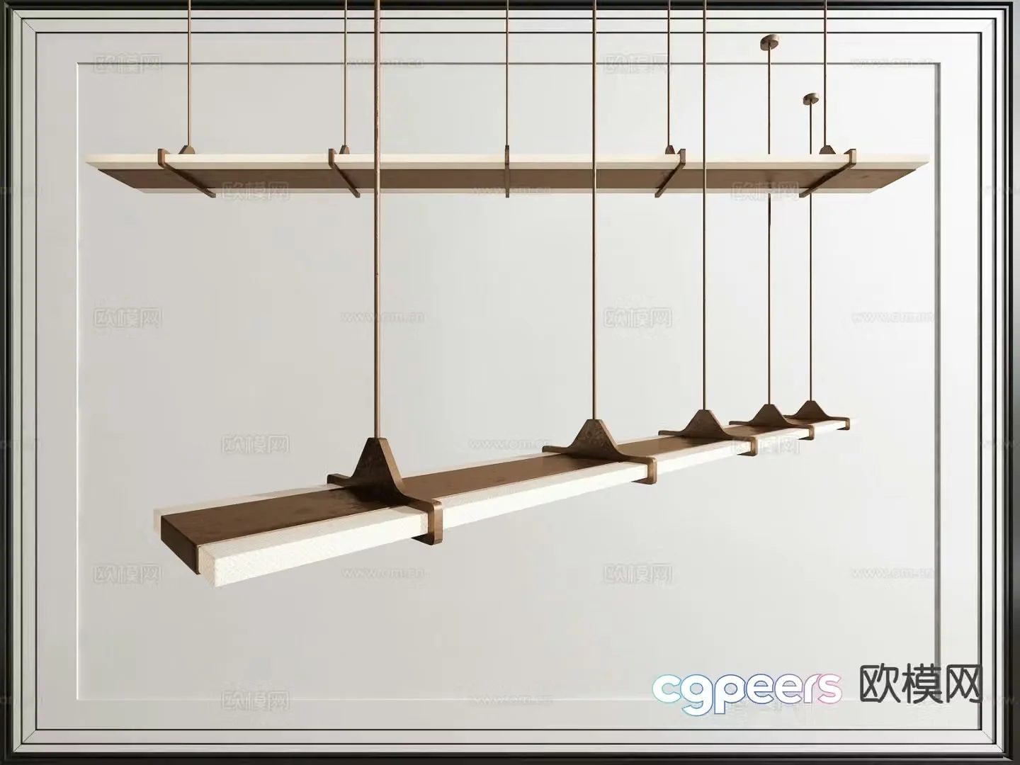 Office chandelier long chandelier 3d model